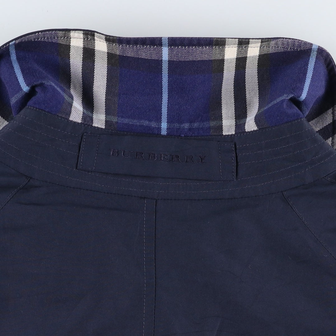 Burberry's Balmacaan Coat, Made in England, Women's Size L polyester navy blue type Vintage Second Hand