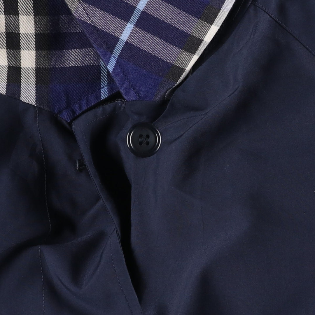 Burberry's Balmacaan Coat, Made in England, Women's Size L polyester navy blue type Vintage Second Hand