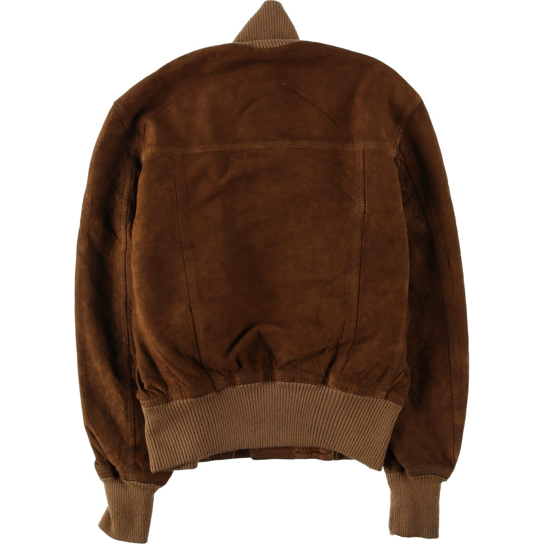 Suede leather blouson, made in Italy, men's size S equivalent. Genuine suede leather brown type Vintage Second Hand
