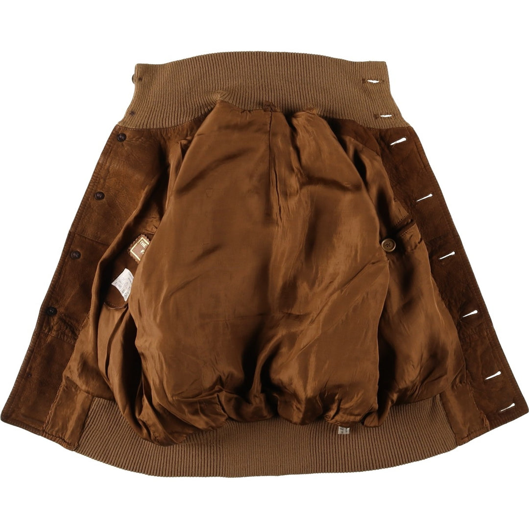 Suede leather blouson, made in Italy, men's size S equivalent. Genuine suede leather brown type Vintage Second Hand