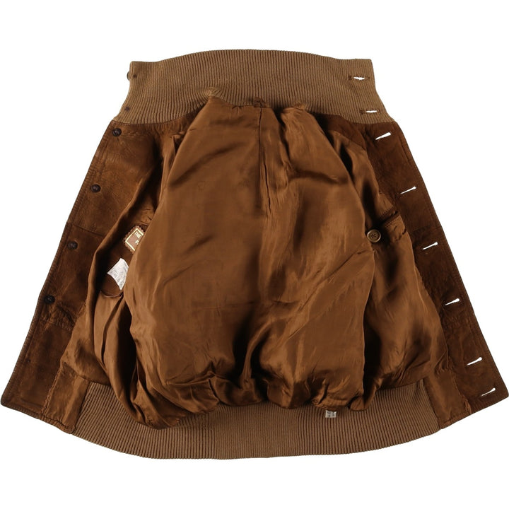 Suede leather blouson, made in Italy, men's size S equivalent. Genuine suede leather brown type Vintage Second Hand