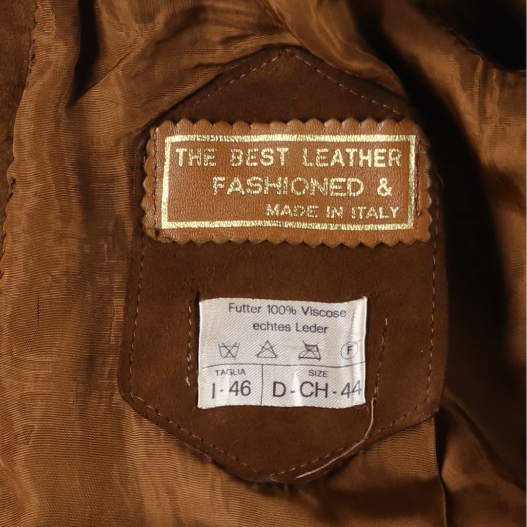 Suede leather blouson, made in Italy, men's size S equivalent. Genuine suede leather brown type Vintage Second Hand