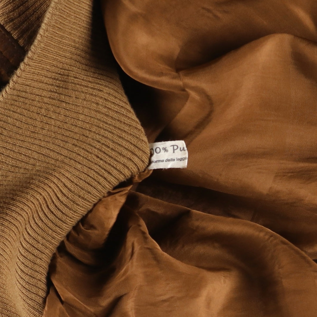 Suede leather blouson, made in Italy, men's size S equivalent. Genuine suede leather brown type Vintage Second Hand