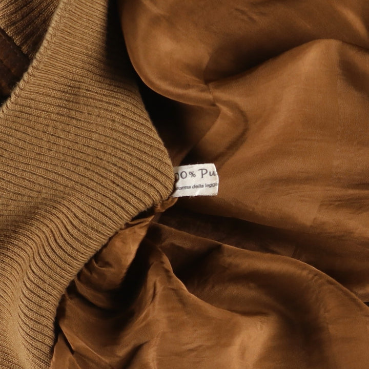 Suede leather blouson, made in Italy, men's size S equivalent. Genuine suede leather brown type Vintage Second Hand