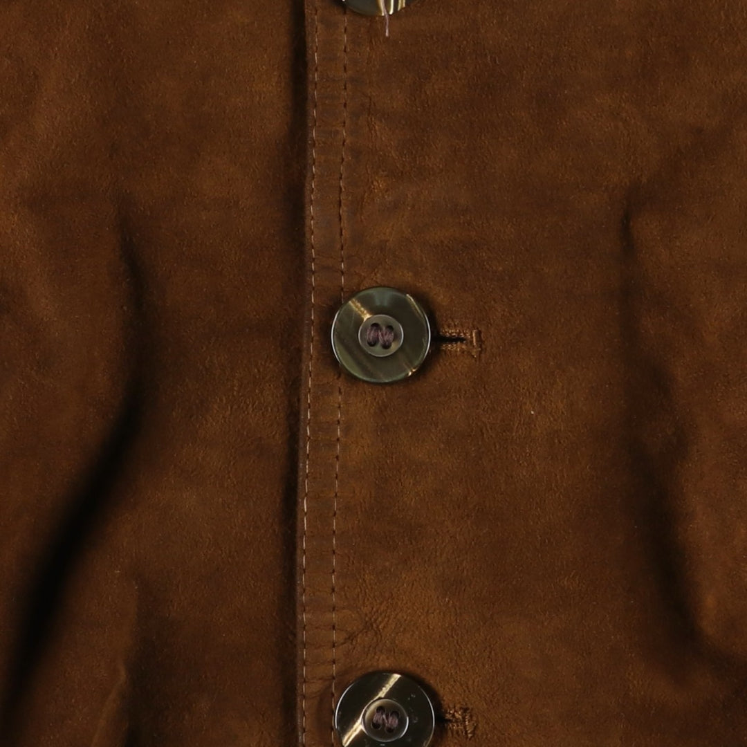 Suede leather blouson, made in Italy, men's size S equivalent. Genuine suede leather brown type Vintage Second Hand