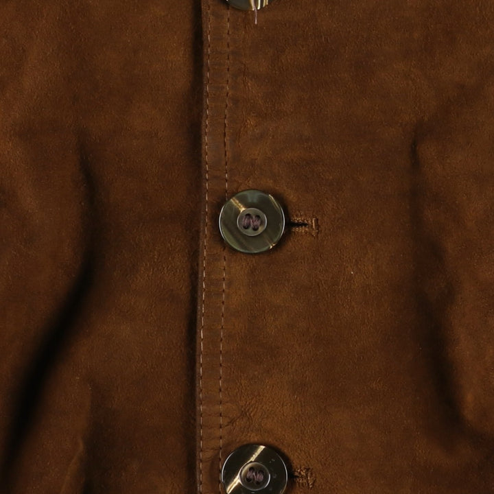Suede leather blouson, made in Italy, men's size S equivalent. Genuine suede leather brown type Vintage Second Hand