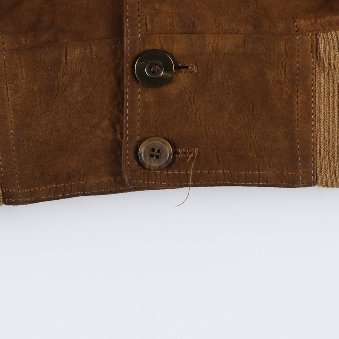 Suede leather blouson, made in Italy, men's size S equivalent. Genuine suede leather brown type Vintage Second Hand