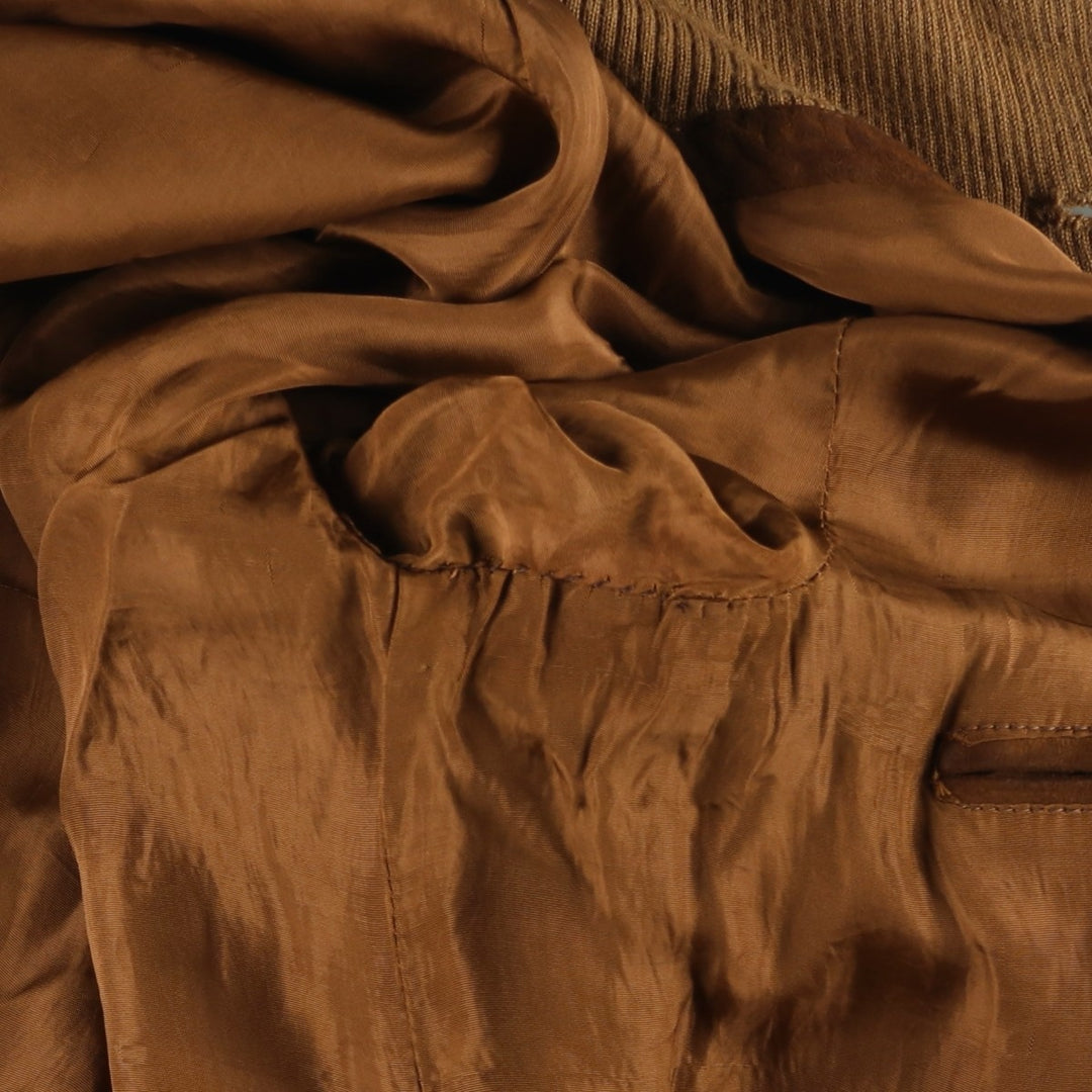 Suede leather blouson, made in Italy, men's size S equivalent. Genuine suede leather brown type Vintage Second Hand