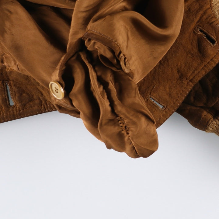 Suede leather blouson, made in Italy, men's size S equivalent. Genuine suede leather brown type Vintage Second Hand