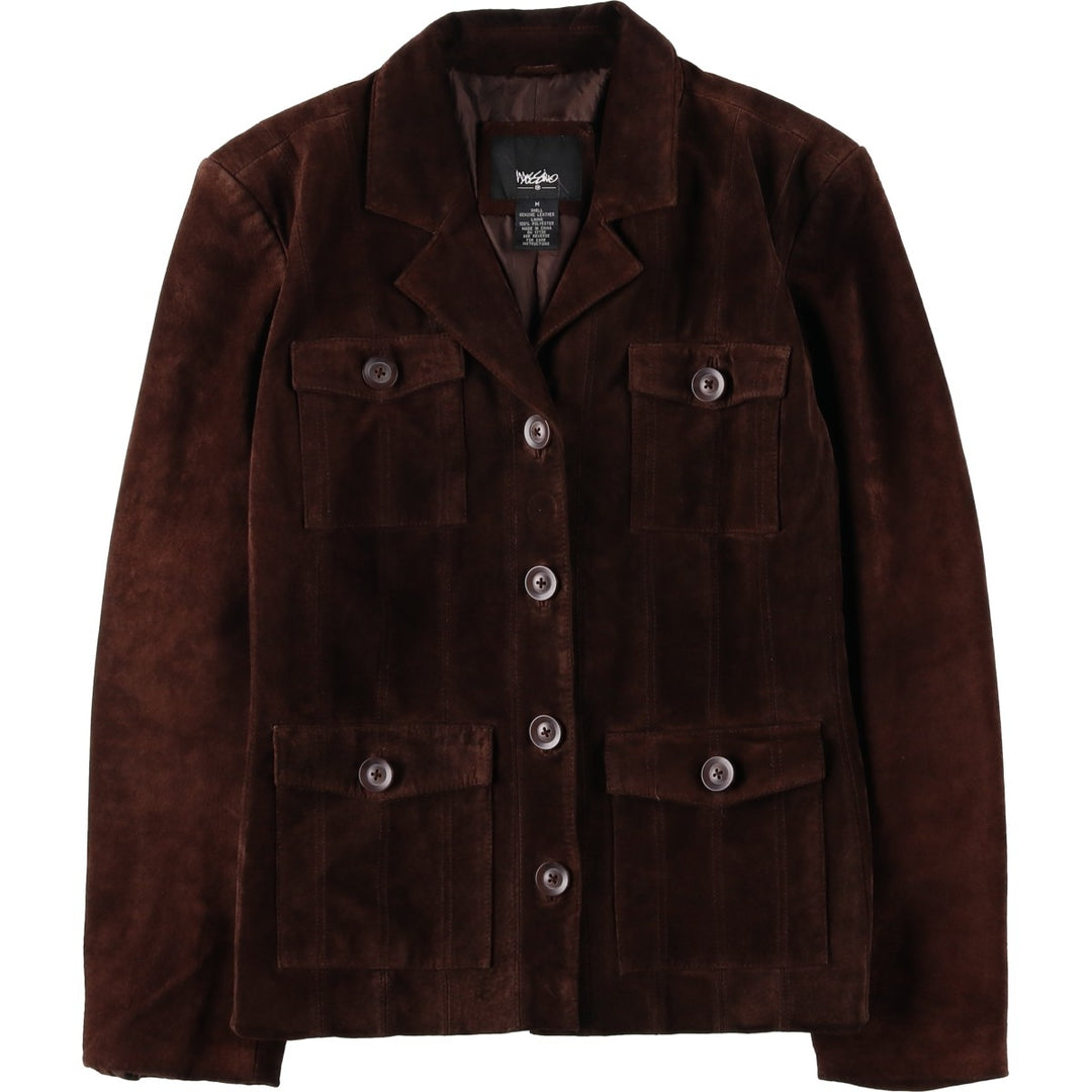 MOSSIMO Suede Leather Blouson, Women's Size M (approx.) Genuine suede leather brown type Vintage Second Hand