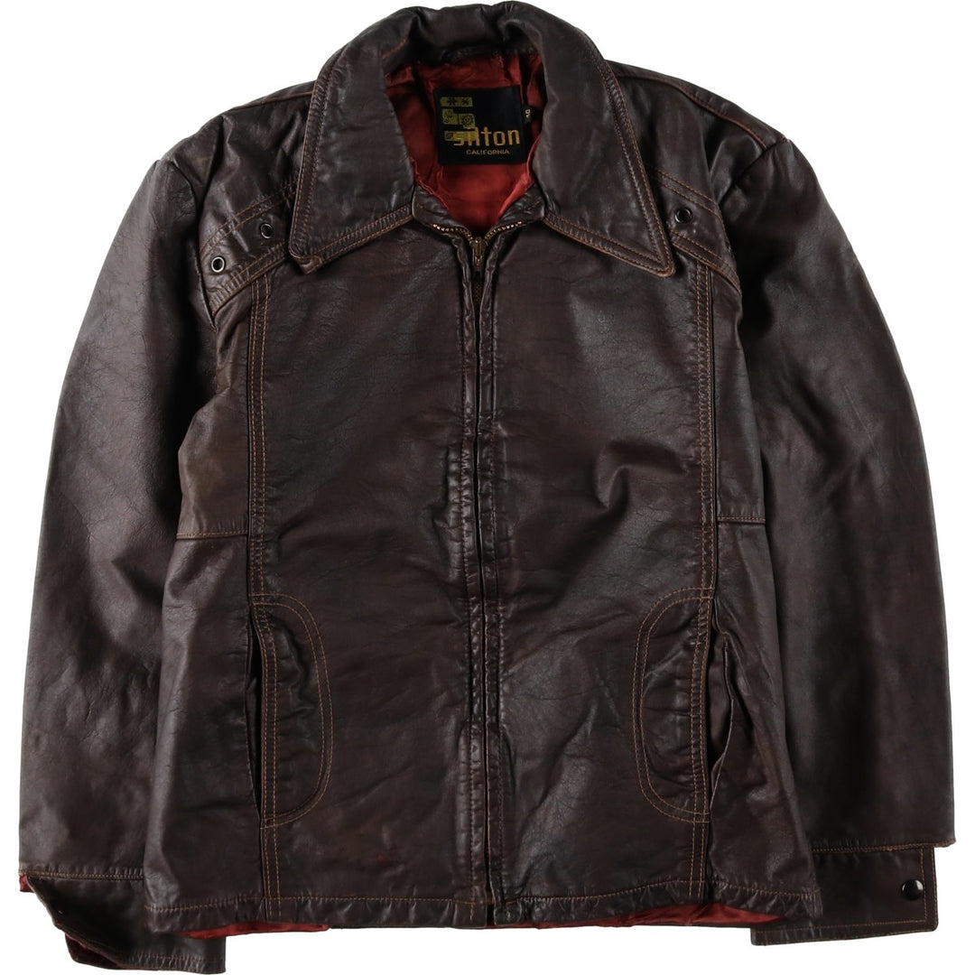 SILTON Leather Blouson Jacket, Women's Size M (Equivalent), Vintage unclear brown type Vintage Second Hand