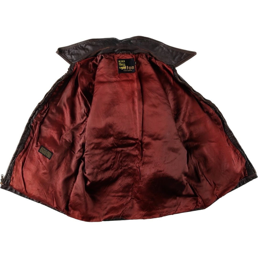 SILTON Leather Blouson Jacket, Women's Size M (Equivalent), Vintage unclear brown type Vintage Second Hand
