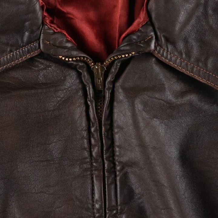SILTON Leather Blouson Jacket, Women's Size M (Equivalent), Vintage unclear brown type Vintage Second Hand