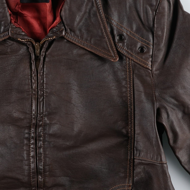 SILTON Leather Blouson Jacket, Women's Size M (Equivalent), Vintage unclear brown type Vintage Second Hand