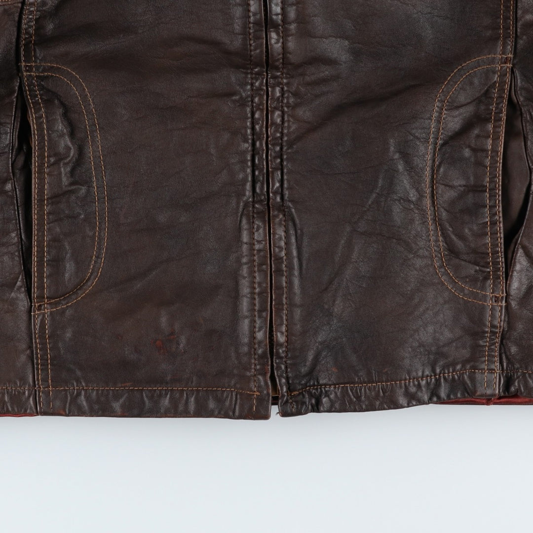 SILTON Leather Blouson Jacket, Women's Size M (Equivalent), Vintage unclear brown type Vintage Second Hand