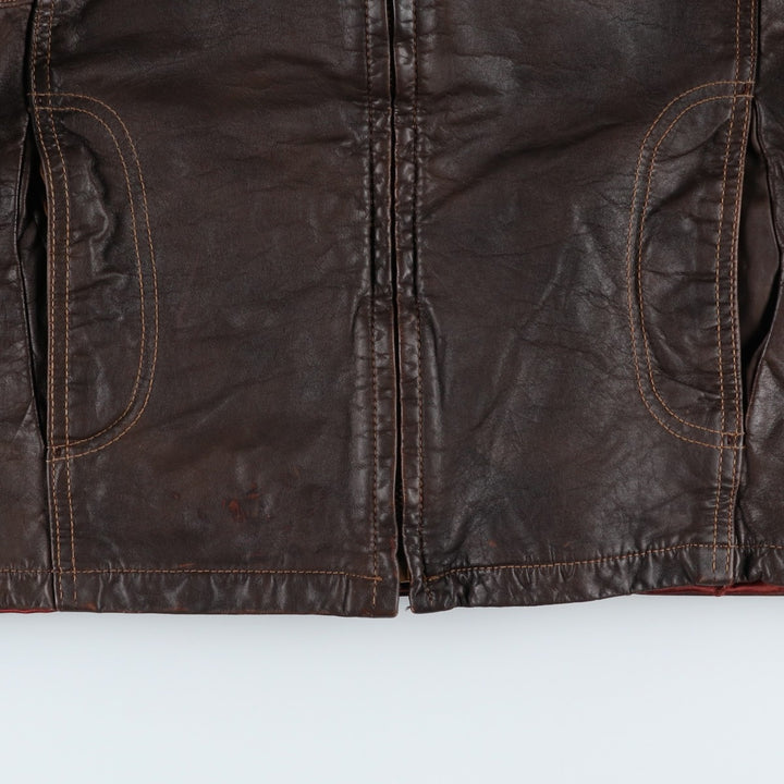 SILTON Leather Blouson Jacket, Women's Size M (Equivalent), Vintage unclear brown type Vintage Second Hand
