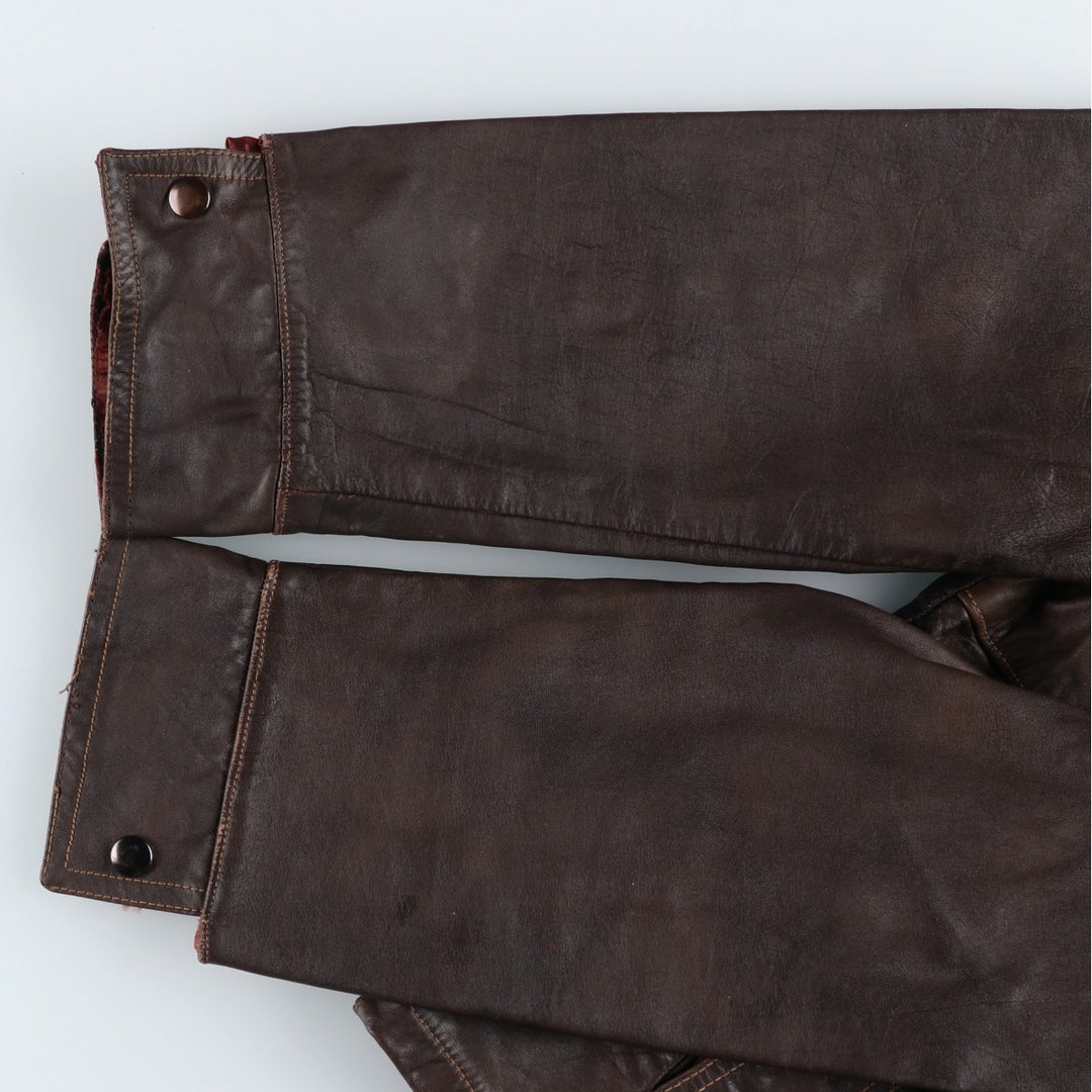 SILTON Leather Blouson Jacket, Women's Size M (Equivalent), Vintage unclear brown type Vintage Second Hand