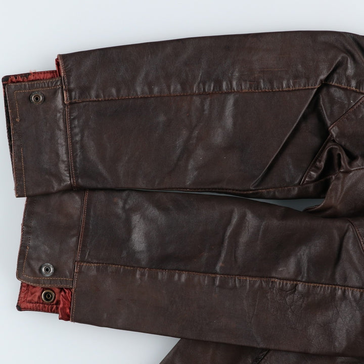 SILTON Leather Blouson Jacket, Women's Size M (Equivalent), Vintage unclear brown type Vintage Second Hand