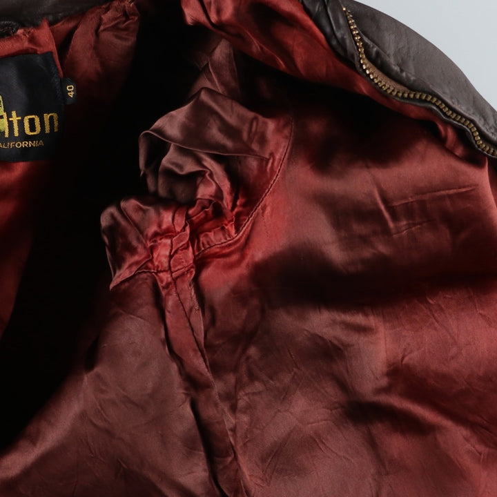SILTON Leather Blouson Jacket, Women's Size M (Equivalent), Vintage unclear brown type Vintage Second Hand