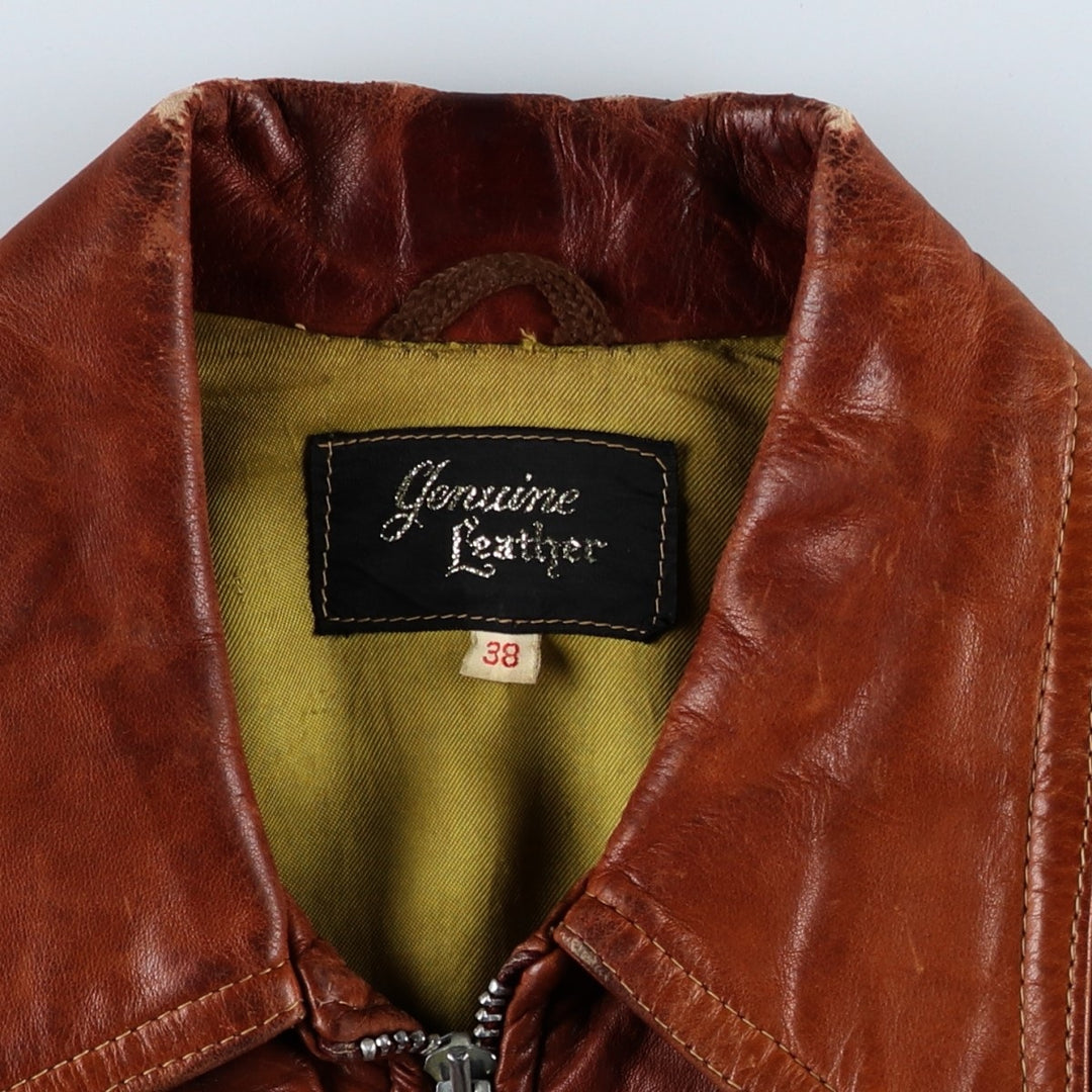 1960'S Leather Blouson Jacket, Women's Size M (approx.), Vintage unclear brown type Vintage Second Hand