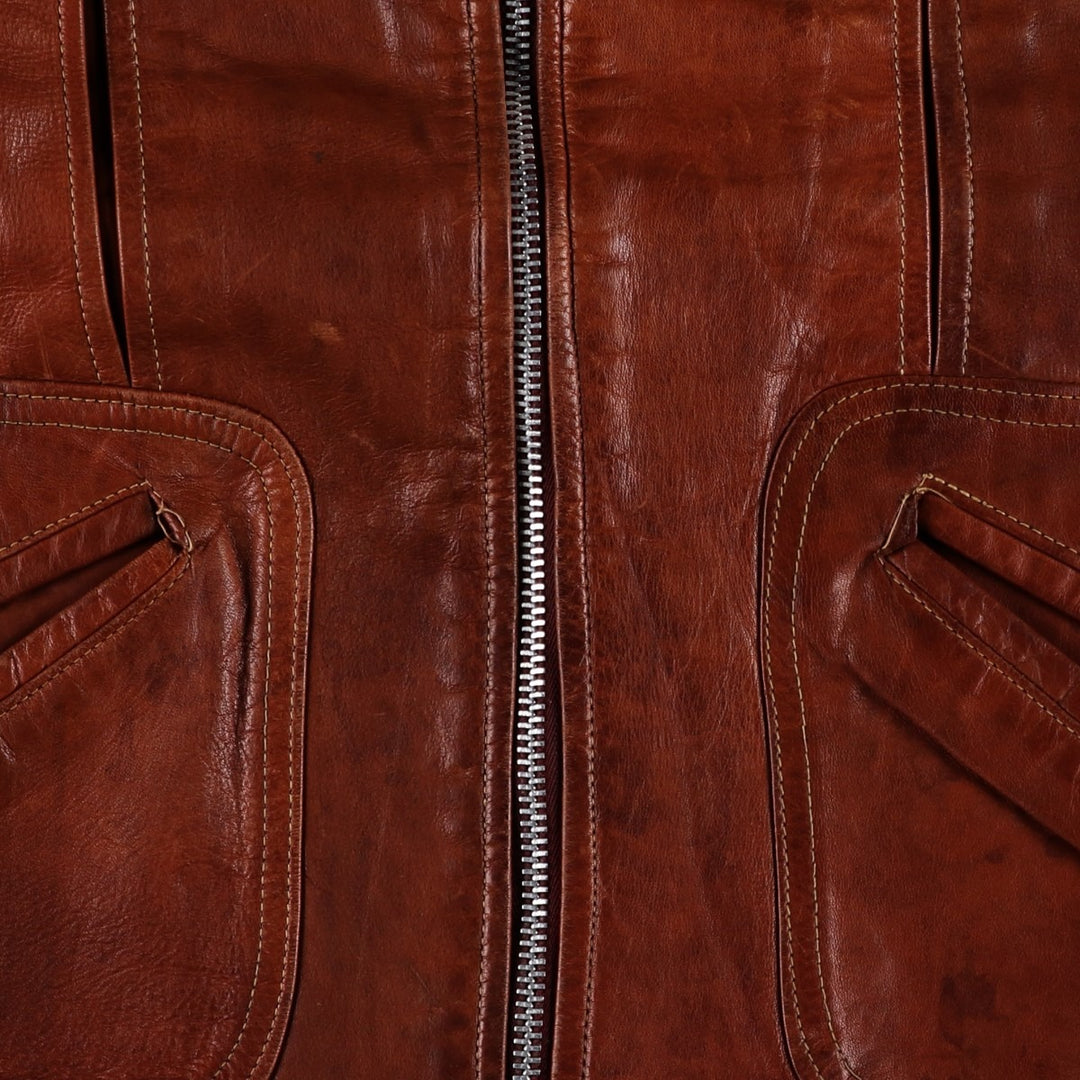 1960'S Leather Blouson Jacket, Women's Size M (approx.), Vintage unclear brown type Vintage Second Hand