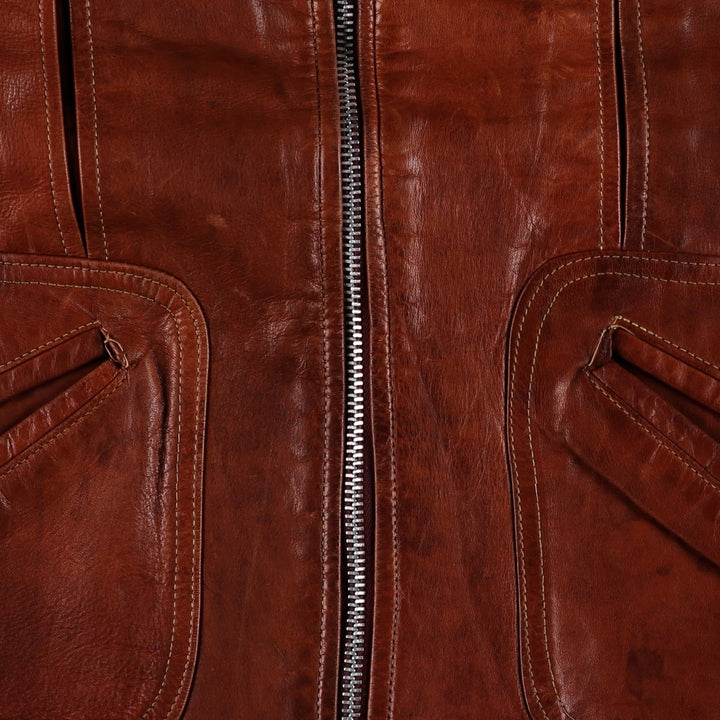 1960'S Leather Blouson Jacket, Women's Size M (approx.), Vintage unclear brown type Vintage Second Hand