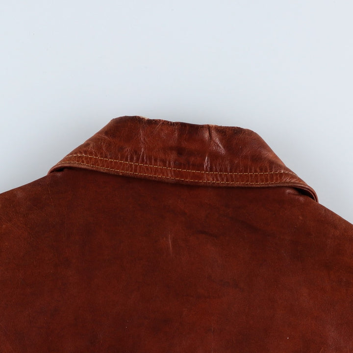 1960'S Leather Blouson Jacket, Women's Size M (approx.), Vintage unclear brown type Vintage Second Hand