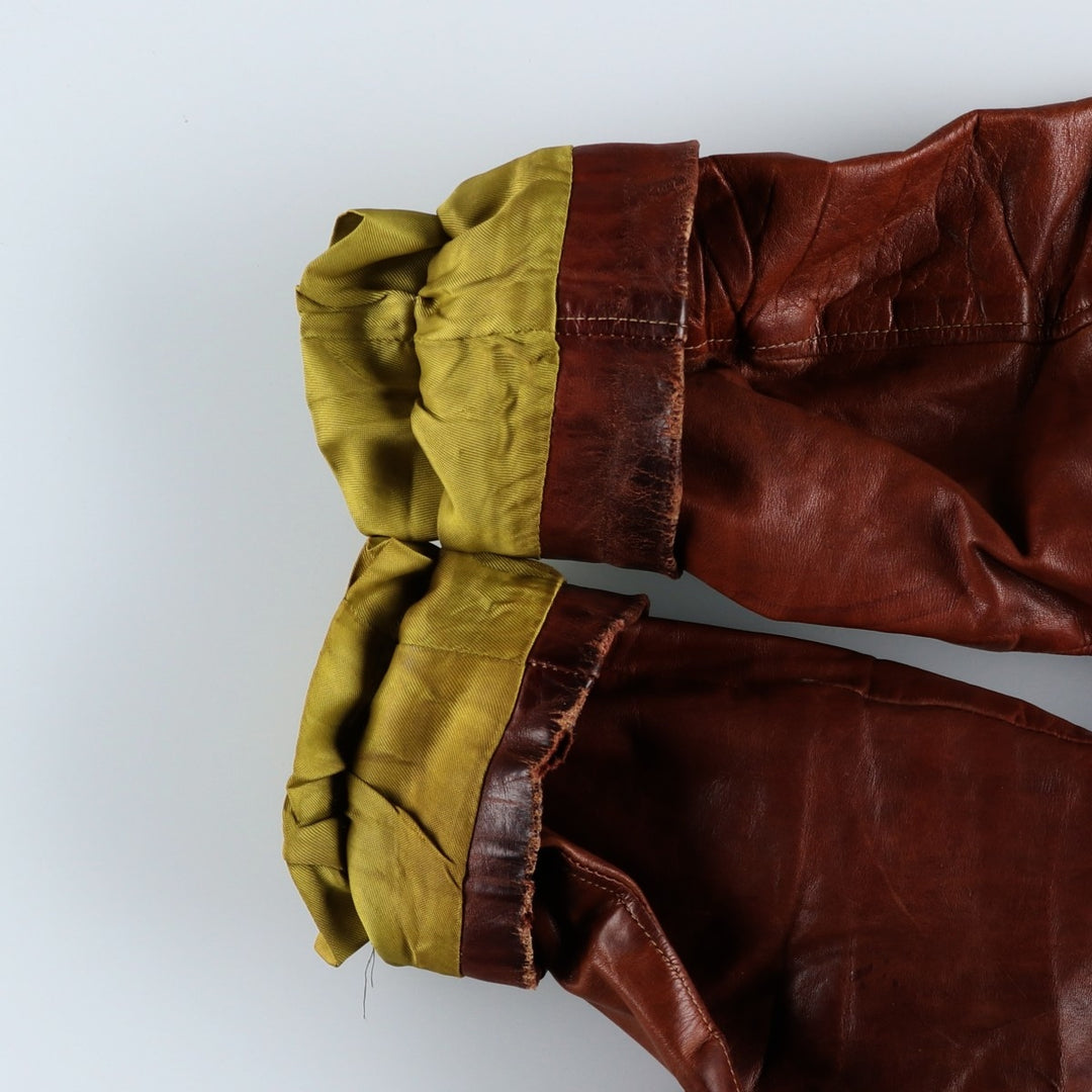 1960'S Leather Blouson Jacket, Women's Size M (approx.), Vintage unclear brown type Vintage Second Hand