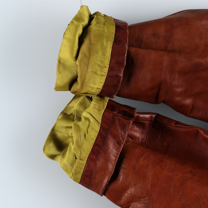 1960'S Leather Blouson Jacket, Women's Size M (approx.), Vintage unclear brown type Vintage Second Hand