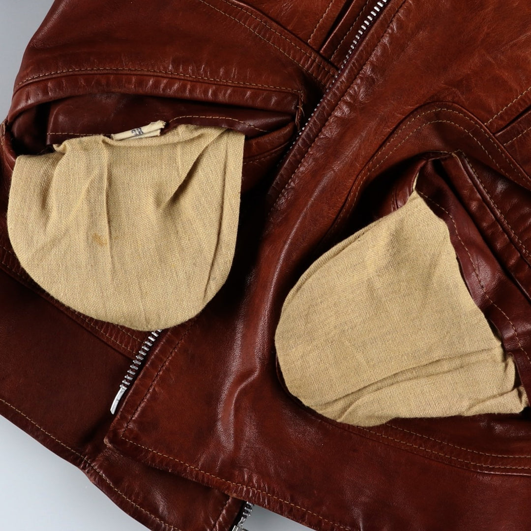 1960'S Leather Blouson Jacket, Women's Size M (approx.), Vintage unclear brown type Vintage Second Hand