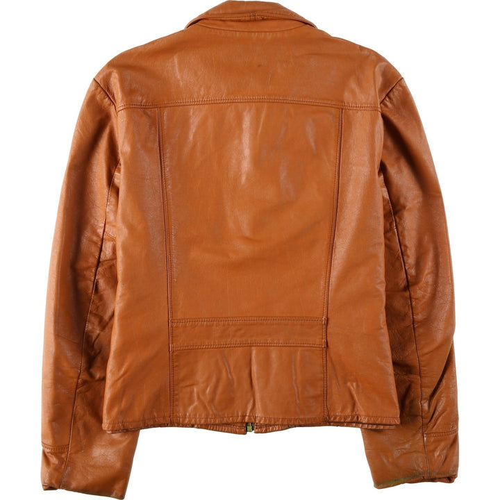 1970'S Sears THE LEARHER SHOP Leather Jacket, Men's Size L (approx.), Vintage genuine leather brown type Vintage Second Hand