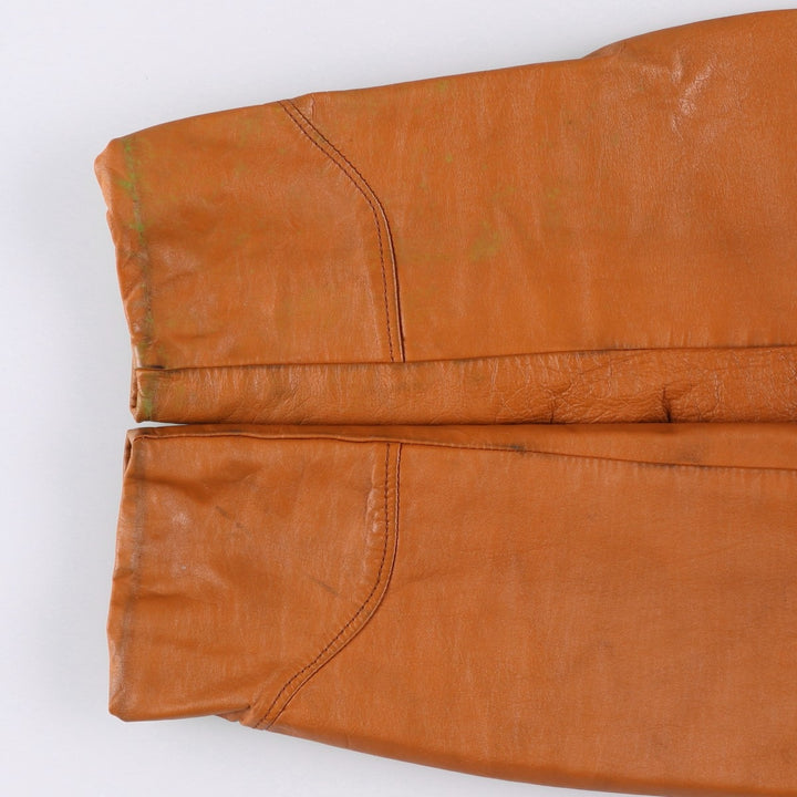 1970'S Sears THE LEARHER SHOP Leather Jacket, Men's Size L (approx.), Vintage genuine leather brown type Vintage Second Hand
