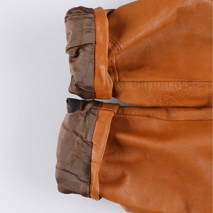 1970'S Sears THE LEARHER SHOP Leather Jacket, Men's Size L (approx.), Vintage genuine leather brown type Vintage Second Hand