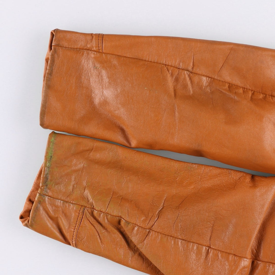 1970'S Sears THE LEARHER SHOP Leather Jacket, Men's Size L (approx.), Vintage genuine leather brown type Vintage Second Hand