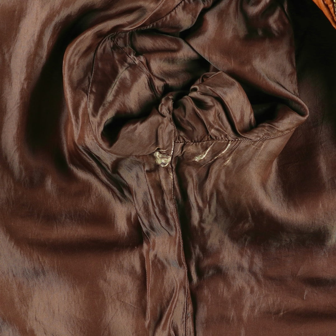 1970'S Sears THE LEARHER SHOP Leather Jacket, Men's Size L (approx.), Vintage genuine leather brown type Vintage Second Hand