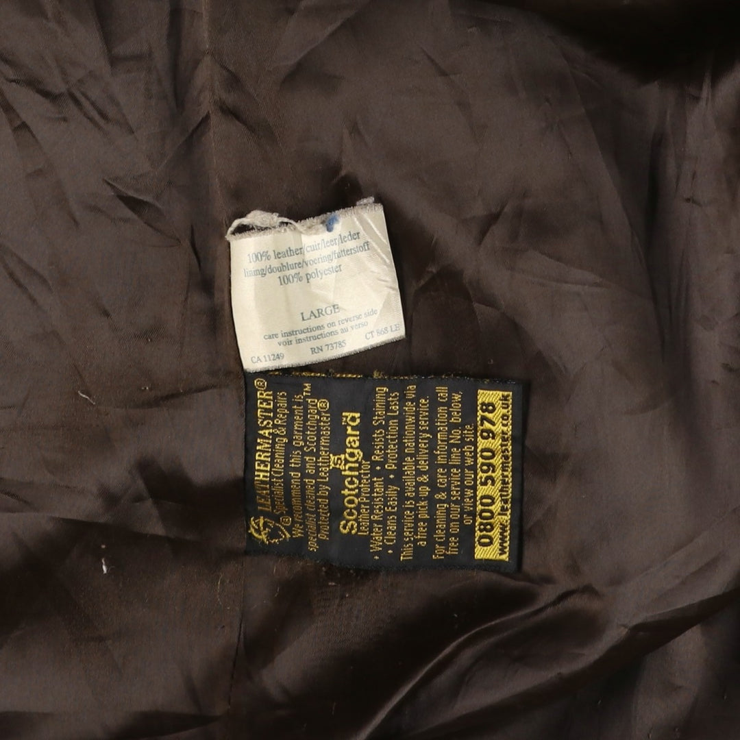 Laura Ashley double-breasted leather tailored jacket, made in England, women's size L equivalent. genuine leather brown type Vintage Second Hand