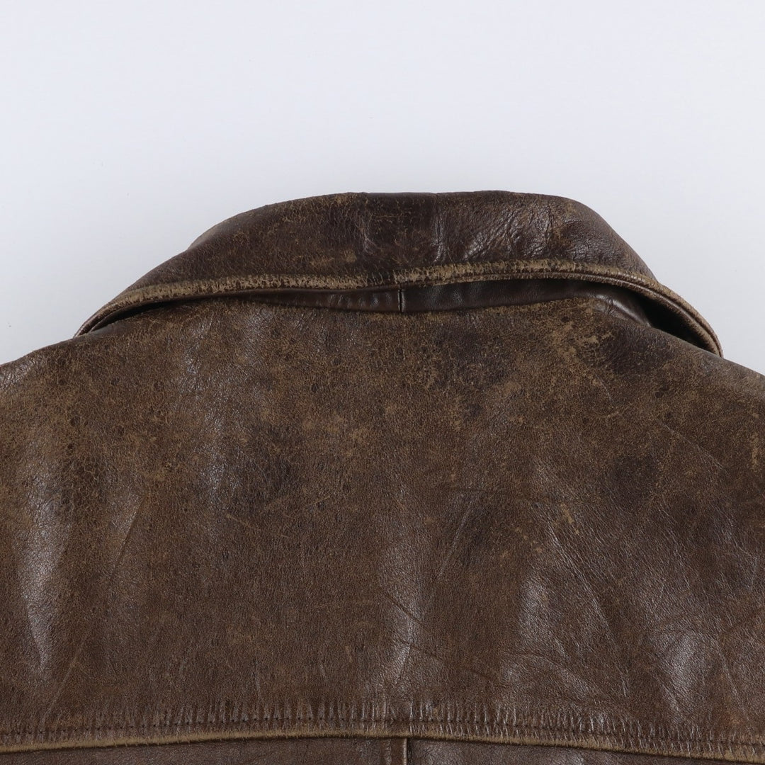 Laura Ashley double-breasted leather tailored jacket, made in England, women's size L equivalent. genuine leather brown type Vintage Second Hand