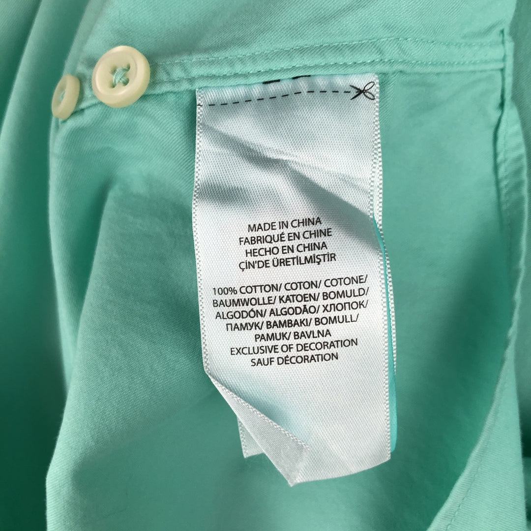Ralph Lauren Featherweight Twill Short-Sleeve Button-Down Shirt, Men's Size M (approx.) cotton Mint green Vintage Second Hand