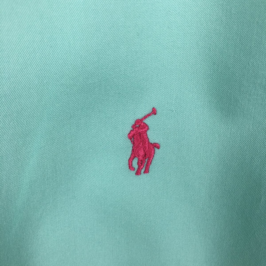 Ralph Lauren Featherweight Twill Short-Sleeve Button-Down Shirt, Men's Size M (approx.) cotton Mint green Vintage Second Hand