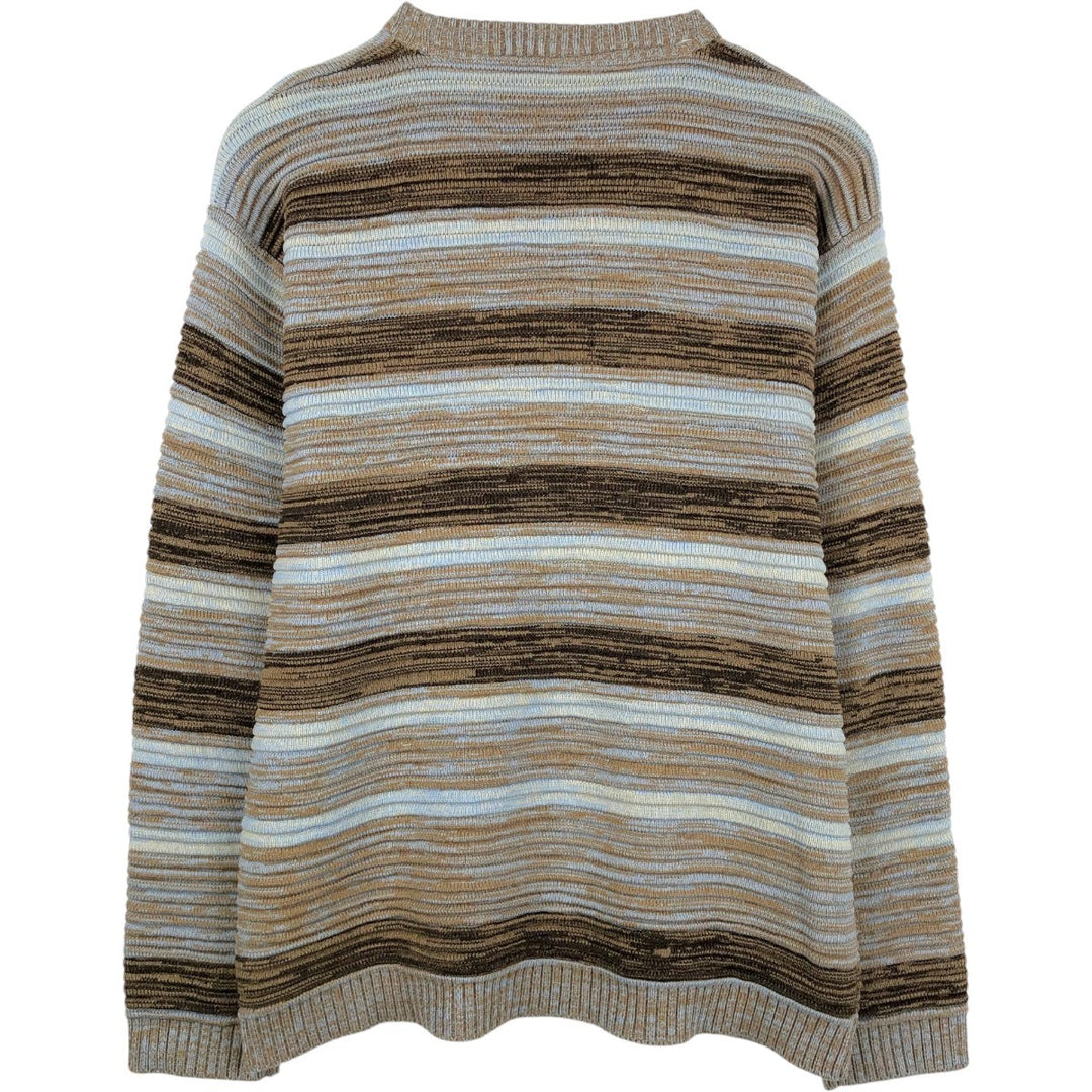 Southpole 90s-00'S Multi-border Acrylic Knit Sweater, Men's XXL equivalent, Vintage acrylic Beige type Vintage Second Hand