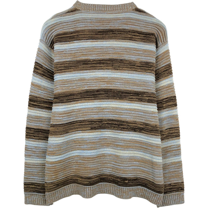 Southpole 90s-00'S Multi-border Acrylic Knit Sweater, Men's XXL equivalent, Vintage acrylic Beige type Vintage Second Hand