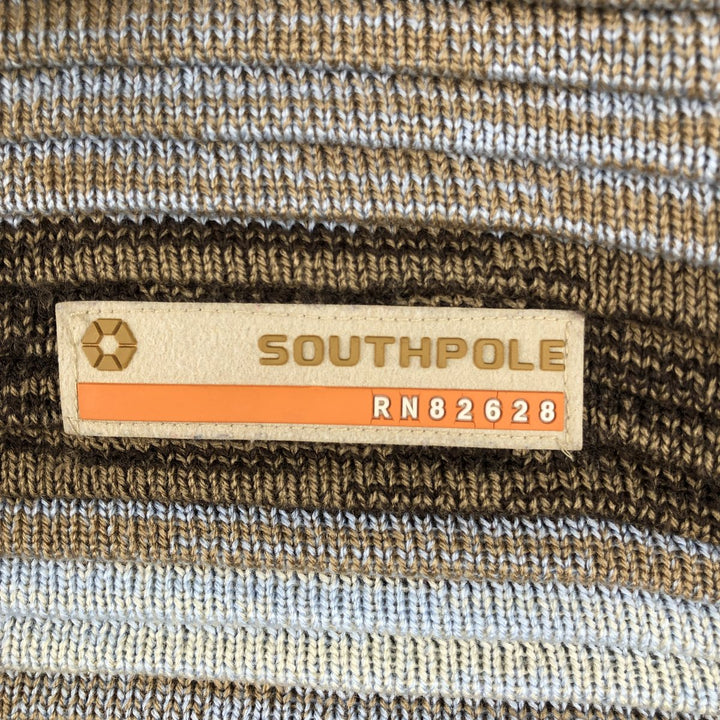 Southpole 90s-00'S Multi-border Acrylic Knit Sweater, Men's XXL equivalent, Vintage acrylic Beige type Vintage Second Hand