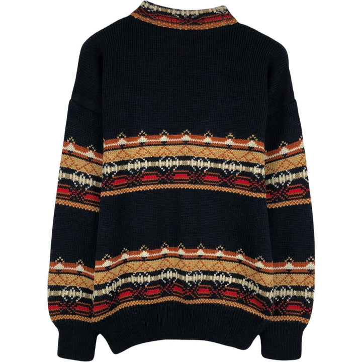 Native Border Knit Sweater, Men's Size M unclear navy blue type Vintage Second Hand