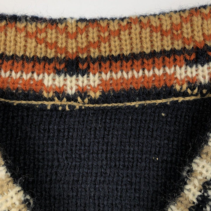 Native Border Knit Sweater, Men's Size M unclear navy blue type Vintage Second Hand