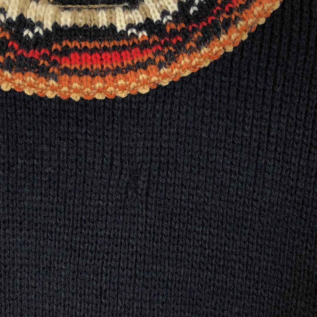 Native Border Knit Sweater, Men's Size M unclear navy blue type Vintage Second Hand