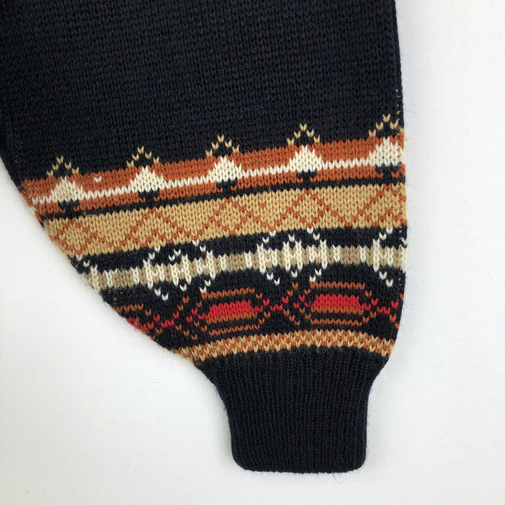 Native Border Knit Sweater, Men's Size M unclear navy blue type Vintage Second Hand