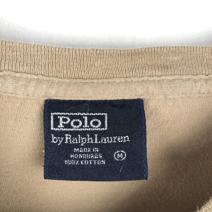 Ralph Lauren POLO by Ralph Lauren short sleeve one point logo T-shirt men's M size cotton Beige type Vintage Second Hand