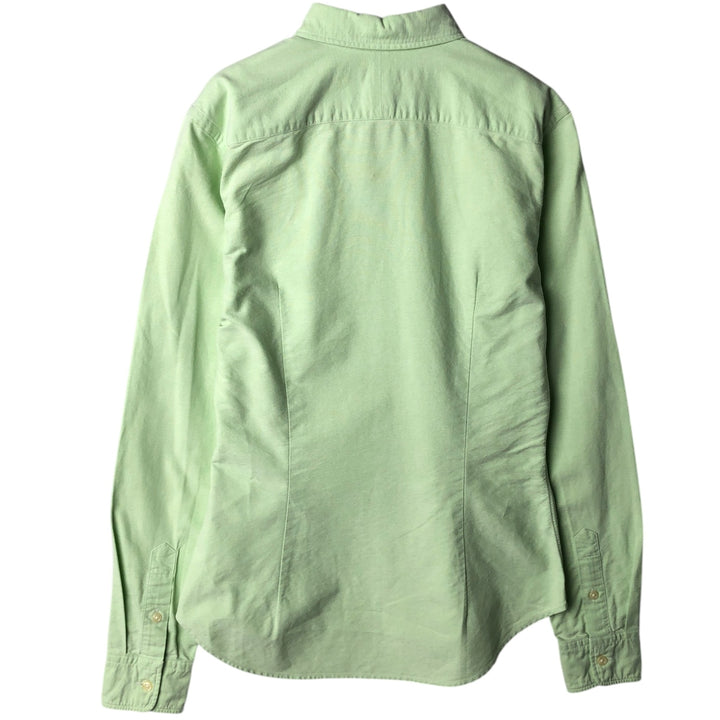 Ralph Lauren long sleeve button down shirt, women's size S cotton green type yellow green Vintage Second Hand