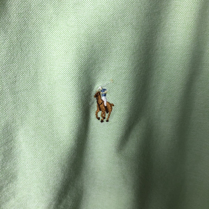 Ralph Lauren long sleeve button down shirt, women's size S cotton green type yellow green Vintage Second Hand