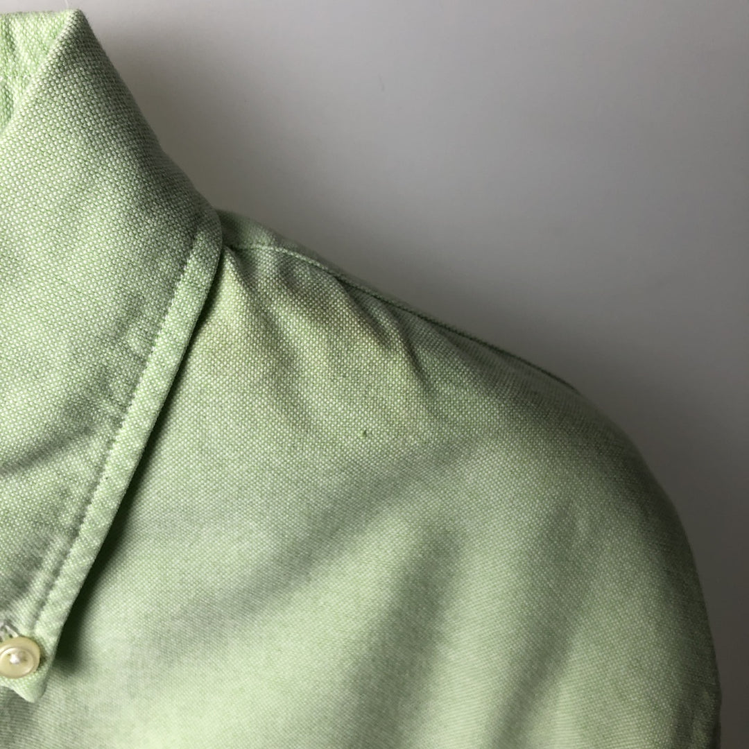 Ralph Lauren long sleeve button down shirt, women's size S cotton green type yellow green Vintage Second Hand
